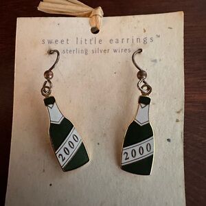 Vintage Y2K champagne bottle earrings